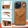 thumbnail image 2 of Crossbody Wallet Back Case for iPhone 14 Pro Max with Card Holder, Vintage Premium PU Leather Case with Long Shoulder Strap, Purse Shockproof Flip Phone Cover for iPhone 14 Pro Max, Brown, 2 of 12