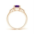 thumbnail image 2 of ANGARA Natural Vintage Style Oval Amethyst Ring with Diamond Accents in 14K Rose Gold for Women (Size-7x5mm) | February Birthstone, Anniversary, Jewelry Gift for Women | Natural Amethyst Ring, 2 of 8