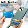 thumbnail image 3 of ELEHOLD Wallet Crossbody for iPhone 15 Pro Case,Independent Card Holder PU Leather Case with Detachable Crossbody Strap Zipper Purse Shockproof Cover for Women Girls for iPhone 15 Pro,Green, 3 of 7