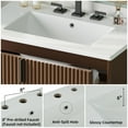 thumbnail image 3 of Christopher Knight Home 30" Bathroom Vanity with Sink, Soft-Close Drawers, Fluted Design, Dark Brown, 3 of 9