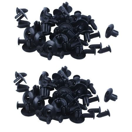 

50 Pcs Plastic Push in Bumper Fender Door Rivets Clip 8mm Hole Black