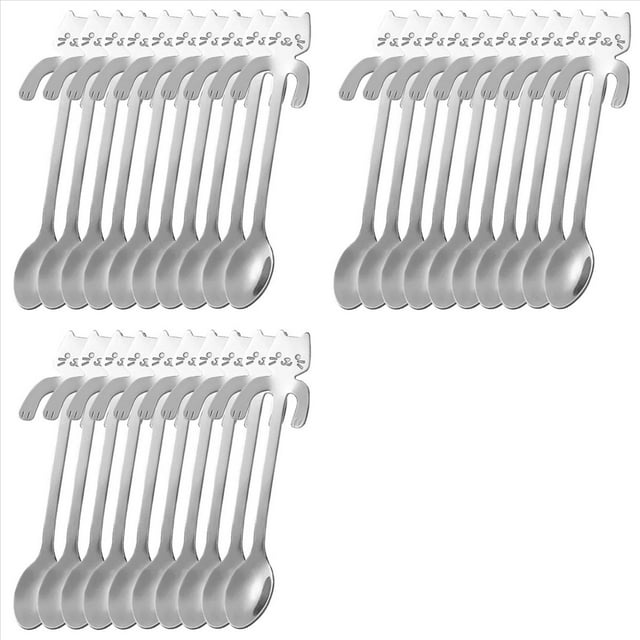 30 Cucharas de Café de Acero Inoxidable para Gatos, Minicuchara de Modelado de , Cuchara de Postre para Helado, Utensilios de Vajilla de Cocina