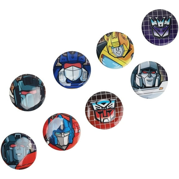 YOLOPARK 8PCS Transformers G1 Round Badge Button Pin Fashion Decorative for Shirts, Jackets, Hats, Backpacks