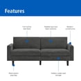 thumbnail image 4 of Mainstays 73 in Storage Futon, Charcoal, 4 of 16