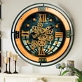 thumbnail image 2 of THE GEARS CLOCK Wall Clock with Real Moving Gears PO-LI_ 18 in Round WOOD-BLACK, 2 of 13