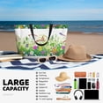 thumbnail image 3 of Yiaed Plants and Insects Print Large Capacity Beach Travel Bag - Waterproof Zipper Vacation Tote for Sandproof Storage, and Camping, 3 of 5