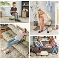 thumbnail image 6 of Ottoman Foot Rest, Small Foot Stool with Linen Fabric Upholstery and Plastic Legs, Cube Ottoman for Living Room, Beige, 6 of 9