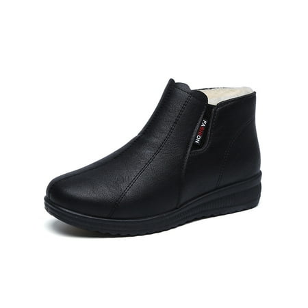 

UKAP Ladies Casual Ankle Boots Work Breathable Bootie Side Zip Warm Booties Black 8