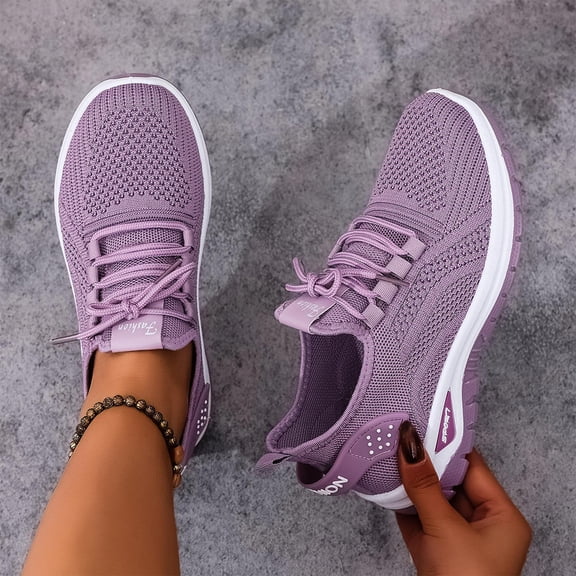 Domzle Air Slip On Shoes for Women - Casual Comfortable Athletic Tennis Walking Sneakers for Women with Memory Foam - Sizes 6 to 12, Medium & Wide Width Purple