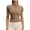 Coffee women high neck tunic top a1, variant on SSZMDLB Women High Neck Short Sleeve Zip Up Tunic Tops Summer Casual Workout Tee Shirt Fashion Solid Basic Tshirt Yoga Clothes, Brown XL