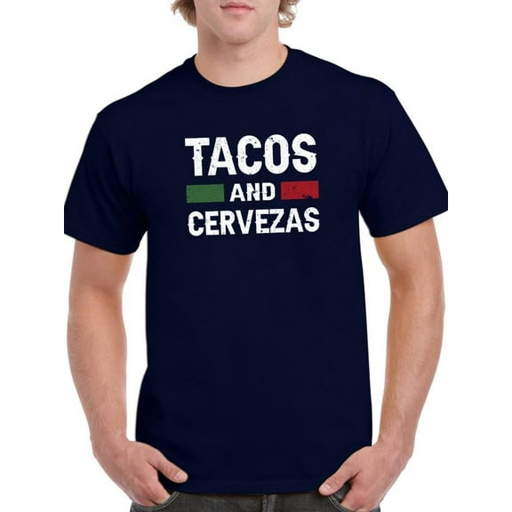 Tacos And Cervezas. T-Shirt Men -Smartprints Designs, Male Large