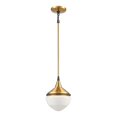 thumbnail image 2 of Mid-Century Schoolhouse 12'' Large 1-Light Mini Pendentif - Laiton Satiné, 2 of 2