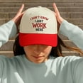 thumbnail image 3 of I DON'T KNOW I JUST WORK HERE Funny Embroidery Trucker Hat, Casual Adjustable Baseball Cap for Work and Everyday Wear, Unique Humorous Gift for Coworkers and Friends, 3 of 5