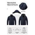 thumbnail image 3 of Chrisuno Mens Jacket With Removal Hood Fleece Light Jackets Casual Winter Men's Water Resistant Pockets Softshell Lining Hiking Windbreaker Outwear Navy M, 3 of 5