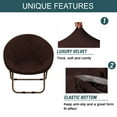thumbnail image 4 of Round Saucer Chair Cover Velvet, Stretch Moon Chair Slipcovers 1 Piece Soft Moon Chair Cover with Elastic Bottom Saucer Chair Slipcover for Dogs Cats -Ivory-Medium, 4 of 8