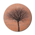 thumbnail image 1 of Modern Mouse Pad for Computers, Brick Wall Bare Branched Lonely Tree Street View Art Print Symbolic Abstract, Round Non-Slip Thick Rubber Modern Mousepad, 8" Round, Cinnamon and Brown, by Ambesonne, 1 of 2