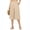 Beige, variant on Capri Pants for Women Straight Leg Elastic Waisted Casual Cropped Pants Loose Fit Solid Button Front Summer Trousers with Pockets Camel 2XL