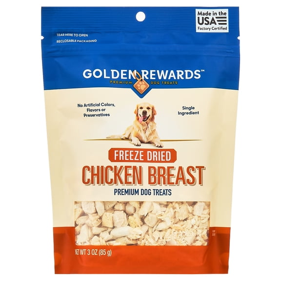 Golden Rewards Freeze Dried Chicken Treats for Dogs, 3 oz Pouch
