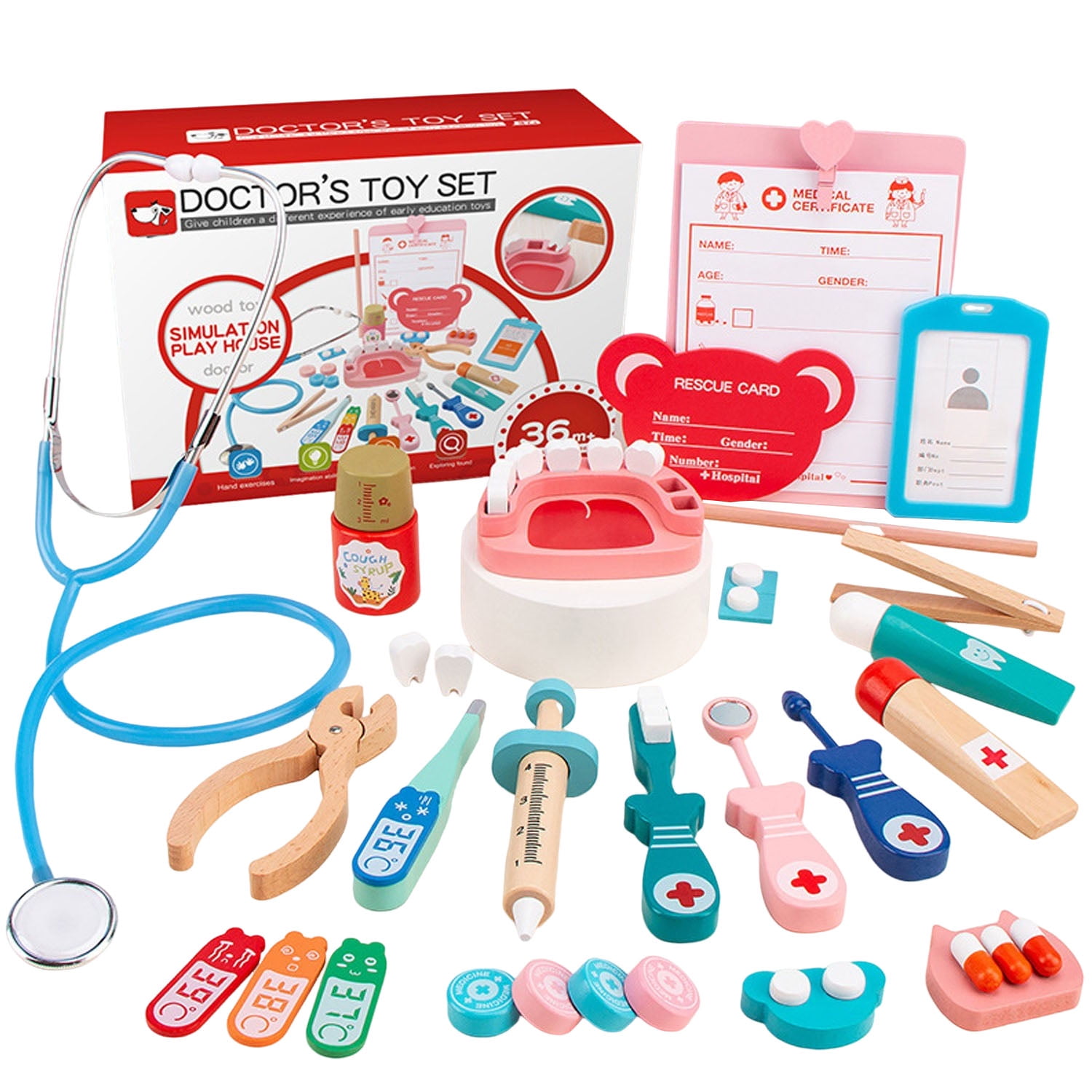 Melissa & Doug Super Smile Dentist Kit With Pretend Play Set of Teeth ...