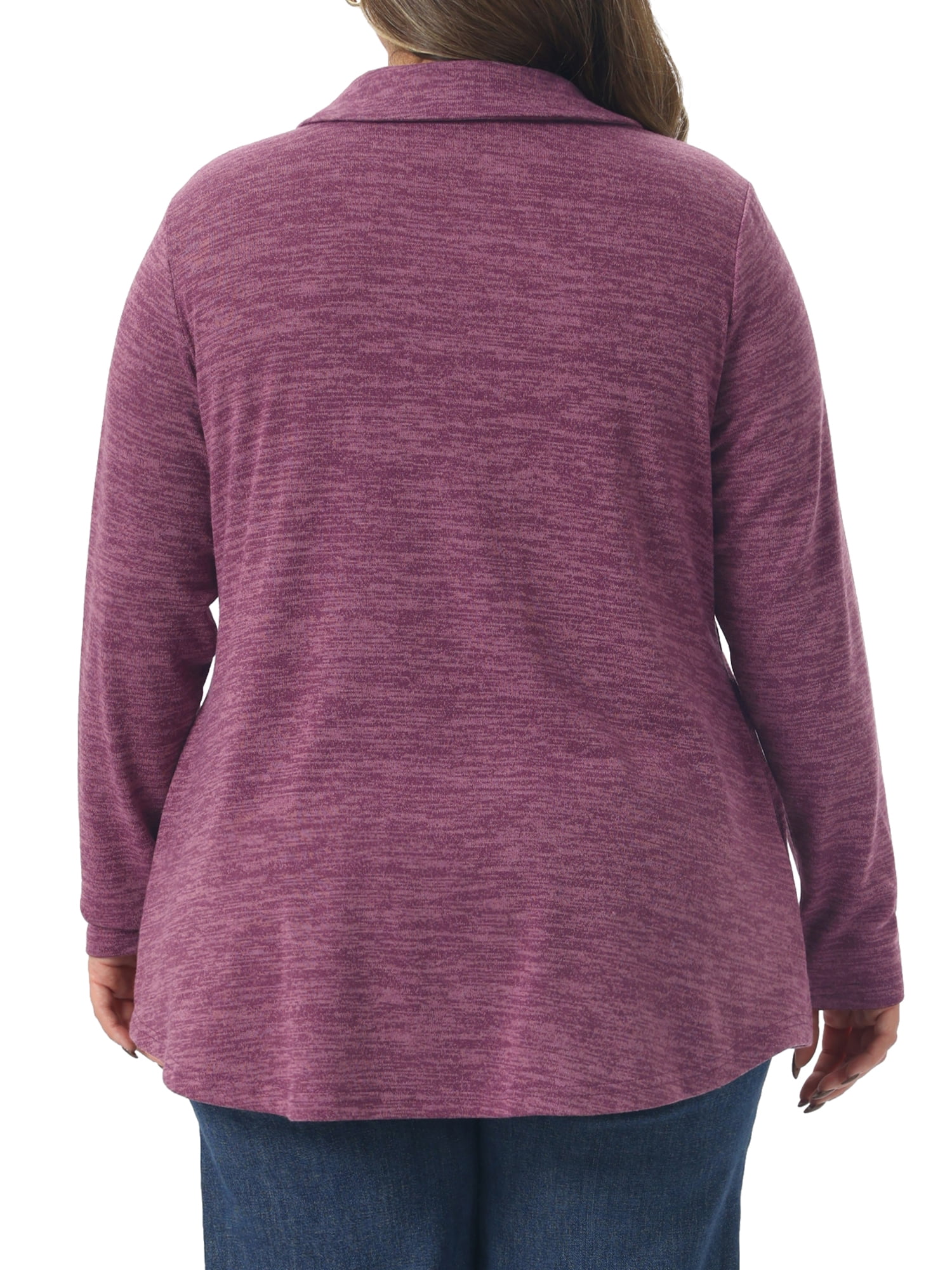 DARING DIVA Women's Plus Blouse Cowl Neck Casual Tunic Tops with Pockets 2X Purple