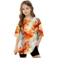 thumbnail image 6 of Virmaxy (5-15 Years) Boys Girls Fashion Casual Shirt Teenagers Solid Color Short Sleeve Round Neck Top Summer Loose Casual Trendy Pullover Shirt Multicolor-25 6 Years, 6 of 8