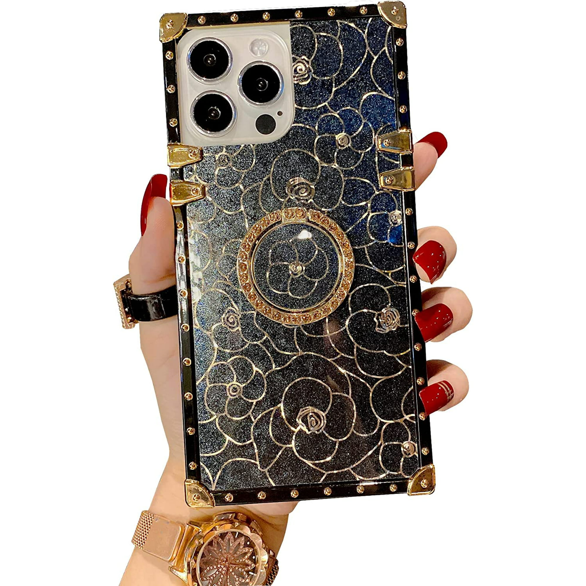 Luxury Square Metal Frame iPhone 13 cases backplane Shockproof Cover
