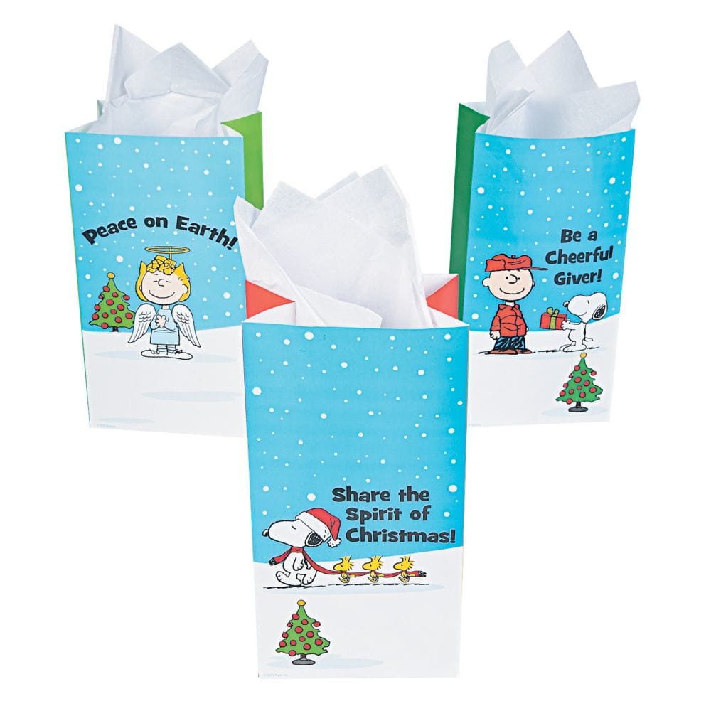 Inspirational Peanuts Treat Bags Party Supplies 12 Pieces