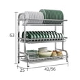 thumbnail image 1 of Escurridor de platos de acero inoxidable de 2 niveles/3 niveles exclusivo para cocina, 1 of 3