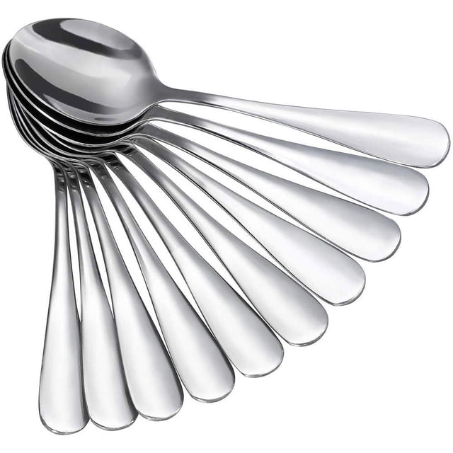 Juego de 10 cucharas de té, cuchara de postre de acero inoxidable para café expreso para hacer té, café, pastel de 17,2 CM de longitud oso de fresa Electrónica