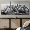 thumbnail image 2 of PixonSign Canvas Print Wall Art Set Vintage Mountains in The Sunlight Nature Wilderness Photography Realism Rustic Landscape Dramatic Dark Black and White for Living Room, Bedroom, Office - 16"x24"x3, 2 of 5