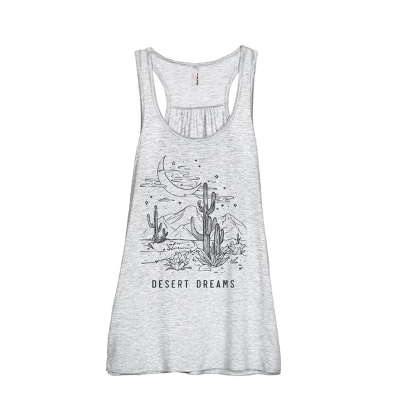 Desert Dreams Women's Fashion Sleeveless Flowy Racerback Workout Yoga Tank Top Sport Grey Large
