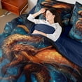 thumbnail image 4 of Homewish Magical Dragon Twin Bedding Sets 7-Piece for Teens Boys Girls,Orange Blue Bedding Comforter Set Microfiber,Universe Galaxy Breathable Sheet Sets,Luxury Bedroom Decor,Reversible, 4 of 8
