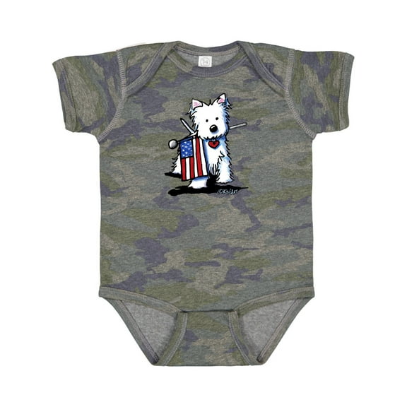 Inktastic US Flag Westie Boys or Girls Baby Bodysuit