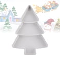 thumbnail image 4 of Christmas Tree Shaped Plate, Creative Christmas Tree Shape Fruit Plate Household Plastic Nuts Snacks Plates Portable Dishes Serving Tray (White), 4 of 4