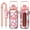 Pink, variant on Horror Aesthetic 64oz Large Water Bottle - Retro Skull & Spider Web Print with Storage Pockets for Gym & Running