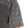 thumbnail image 3 of Women's Gameday Couture Gray Baltimore Ravens All-Over Rhinestone Cropped Oversized T-Shirt, 3 of 3