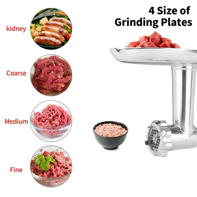 VONKY Metal Meat Food Grinder Attachment Kit Tray Pusher Tubes Replacement for KitchenAid Stand Mixer