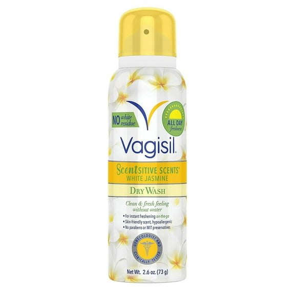 Vagisil Scentsitive Scents Dry Wash White Jasmine 2.6 Ounce (Pack of 2)