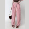 thumbnail image 4 of ABATAB Women's Summer Striped Pants Wide Leg Lounge Trendy Trousers Drawstring Elastic Waist Comfy Pajama Bottoms, 4 of 6