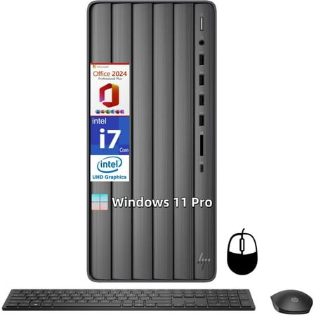 HP Envy Tower Desktop, Intel Core i7-14700 Processor(20-Core, Up to 5.4GHz), Microsoft Office 2024 Pro Lifetime, 64GB RAM, 2TB SSD, Intel UHD Graphics 770, Windows 11 Pro