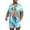 Blue, variant on COOFANDY Men's Hawaiian Short Sleeve Shirt Aloha Print Casual Beach Shirts 2 Piece Short Set Tropical Vacation Outfits