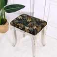 thumbnail image 4 of Xoenoiee Forest Hunting Camo Print Stool Covers Rectangular, Vanity Stool Covers Stretch Washable Saddle Bar Stool Slipcover Bench Seat Protector with Elastic Bands, 2 Pack, 4 of 6