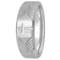 thumbnail image 2 of Men's 8MM Stainless Steel Tapered Cross Wedding Band - Mens Ring, 2 of 4
