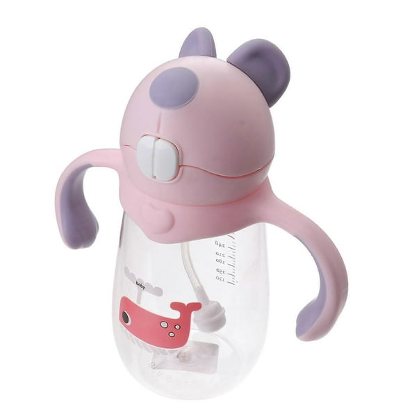 Weighted Training Cup with Straw and Handle, Creative Design, Pink and Purple, for On the Go Use