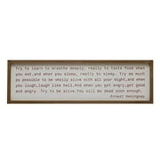 Creative Co-Op Wood Framed Saying Try to Learn? Wall Décor, Multi Color