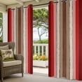 thumbnail image 3 of Red Pink Outdoor Curtains for Patio Waterproof,Windproof Privacy Curtains with Weighted Bottom,Farmhouse Wood Grain Vintage Brown Striped Outside Drapes for Picnic Garage Yard Cabana 54"x84" 1 Panel, 3 of 8