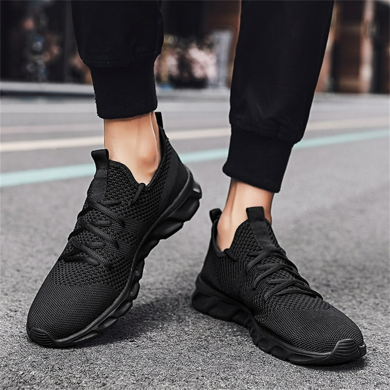 Youmylove Men Sneakers Men Solid Color Mesh Lace Up Casual Shoes