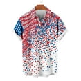 thumbnail image 4 of Men's 4th of July T-Shirt Turn-Down Collar Blouse Button Down V Neck Tops Independence Day Shirts Red White Blue Stars Graphic Tee Short Sleeve Top Summer Dress Shirt Trendy Casual 2025, 4 of 6