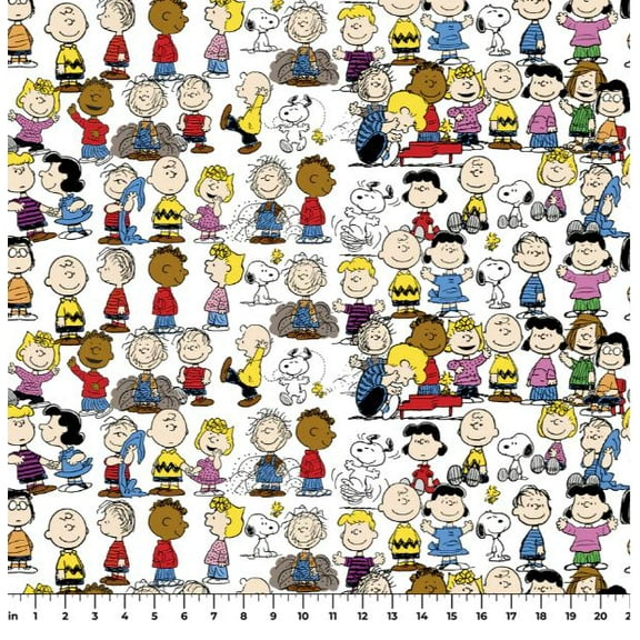 Cotton Good Grief and Giggles Charlie Brown and Friends Snoopy Woodstock Officially Licensed by Springs Creative Multicolor Cotton Fabric Print by the Yard (73288-G550210)