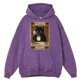 thumbnail image 4 of Sudadera con capucha retro desgastada con texto "Café porque el asesinato está mal", "Gato negro bebe café", ropa para hombre, jersey 100 % algodón, 4 of 4
